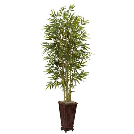 NEARLY NATURAL 6 and rsquo; Bamboo Tree with Decorative Planter 5922